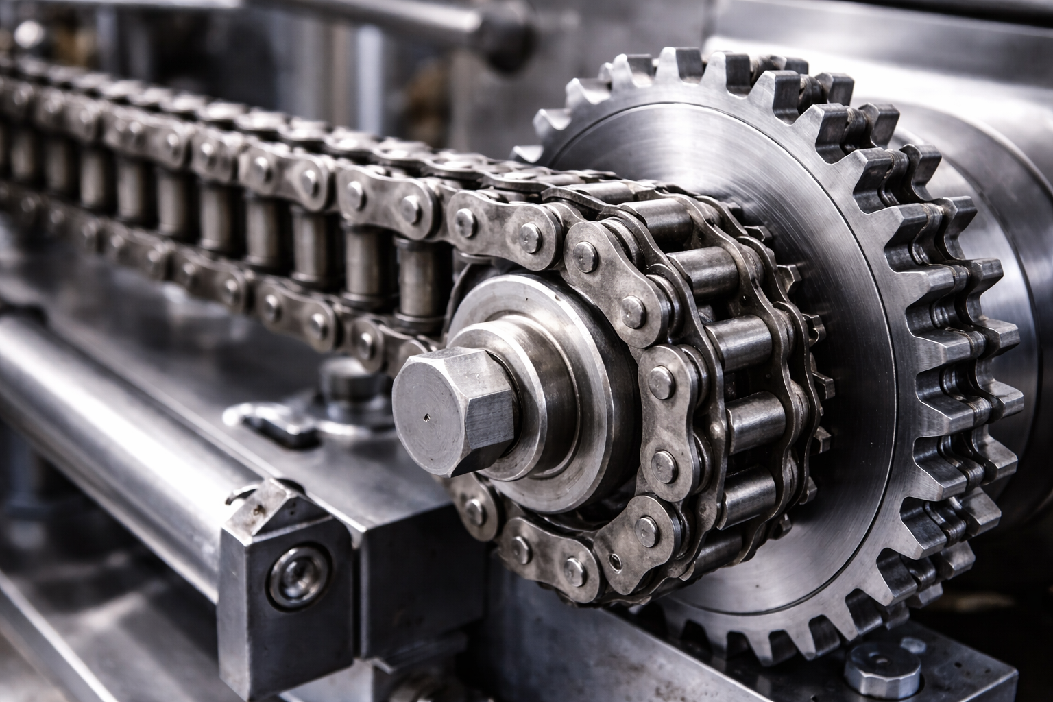 Cadena industrial en sistema de transmisión